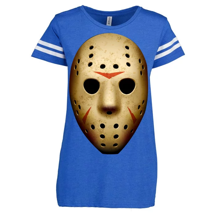 Creepy Goalie Hockey Halloween Mask Enza Ladies Jersey Football T-Shirt