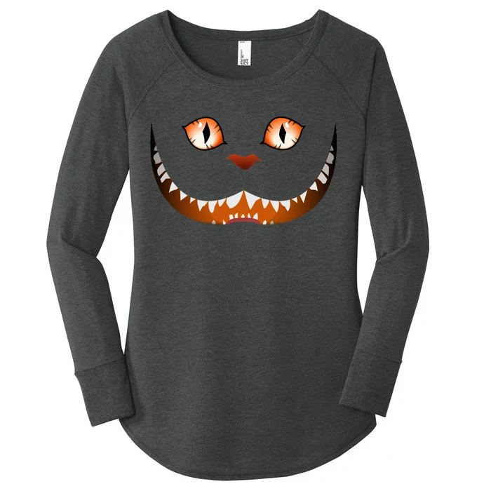 Creepy Halloween Cat Face Women's Perfect Tri Tunic Long Sleeve Shirt