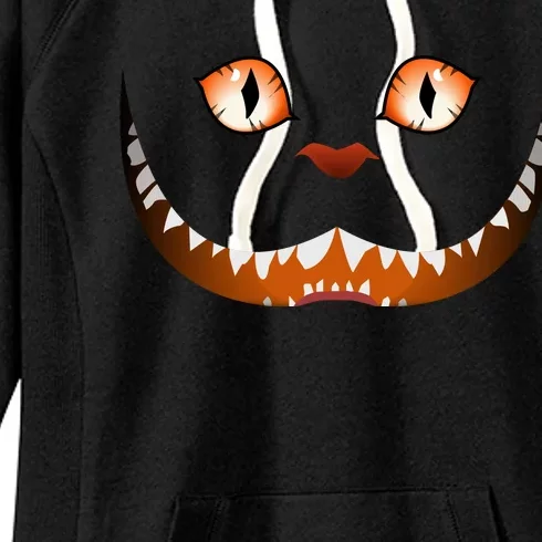 Creepy Halloween Cat Face Women's Fleece Hoodie