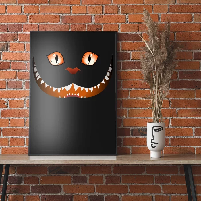 Creepy Halloween Cat Face Poster