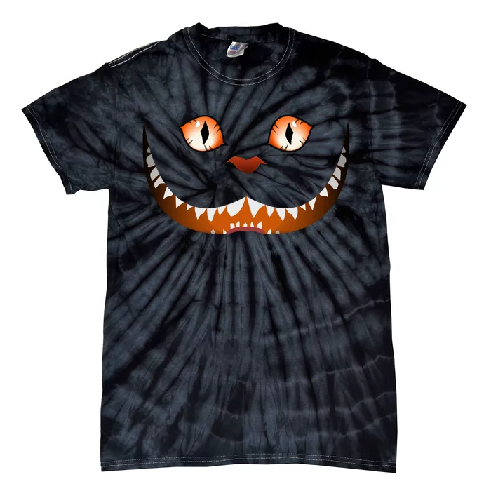 Creepy Halloween Cat Face Tie-Dye T-Shirt