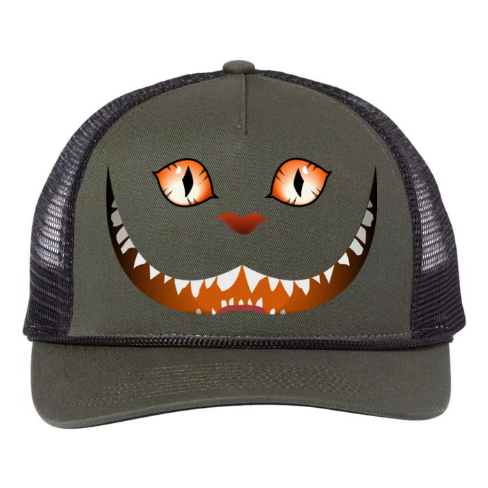 Creepy Halloween Cat Face Retro Rope Trucker Hat Cap