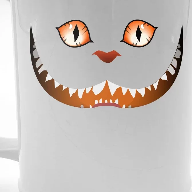 Creepy Halloween Cat Face Front & Back Beer Stein