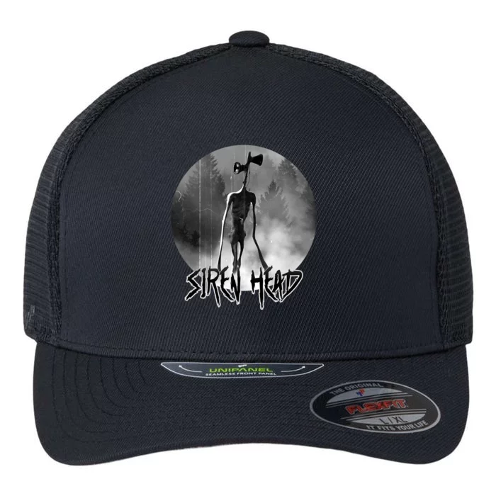 Creepy Siren Head Horror Flexfit Unipanel Trucker Cap