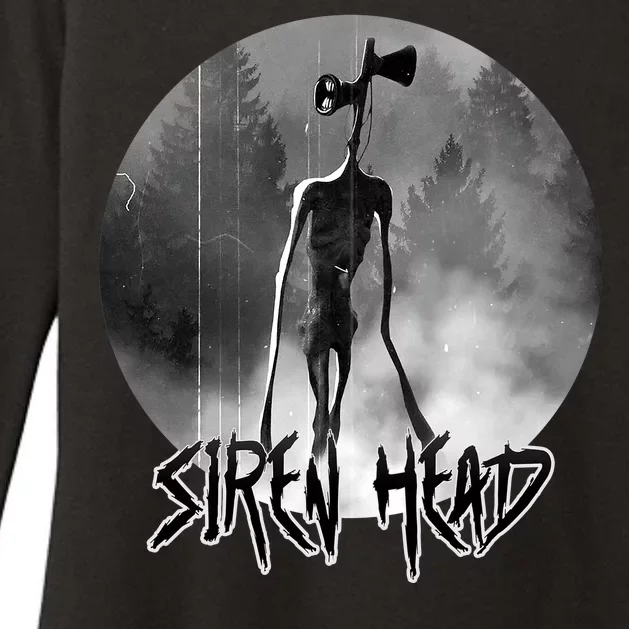 Creepy Siren Head Horror Womens CVC Long Sleeve Shirt