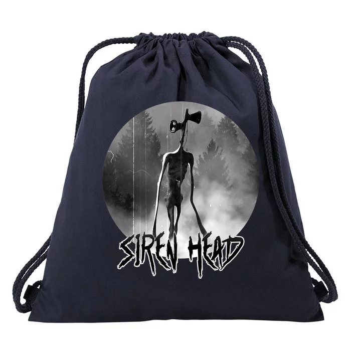 Creepy Siren Head Horror Drawstring Bag