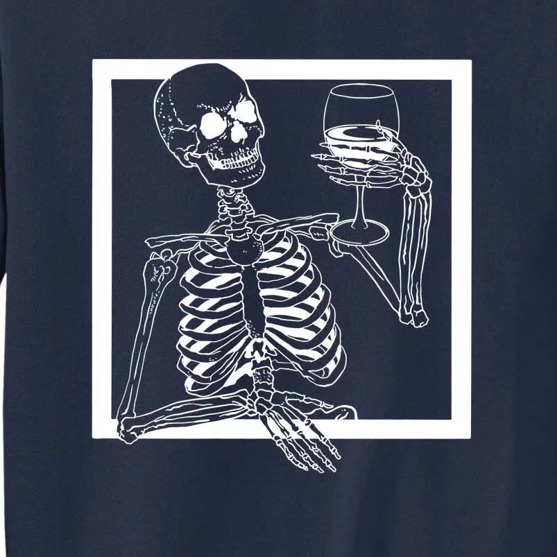 Creepy Skeleton Wine Sweatshirt