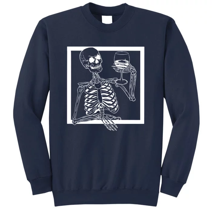 Creepy Skeleton Wine Sweatshirt