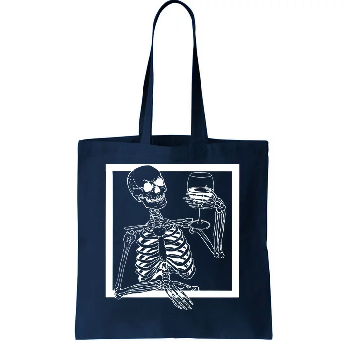 Creepy Skeleton Wine Tote Bag