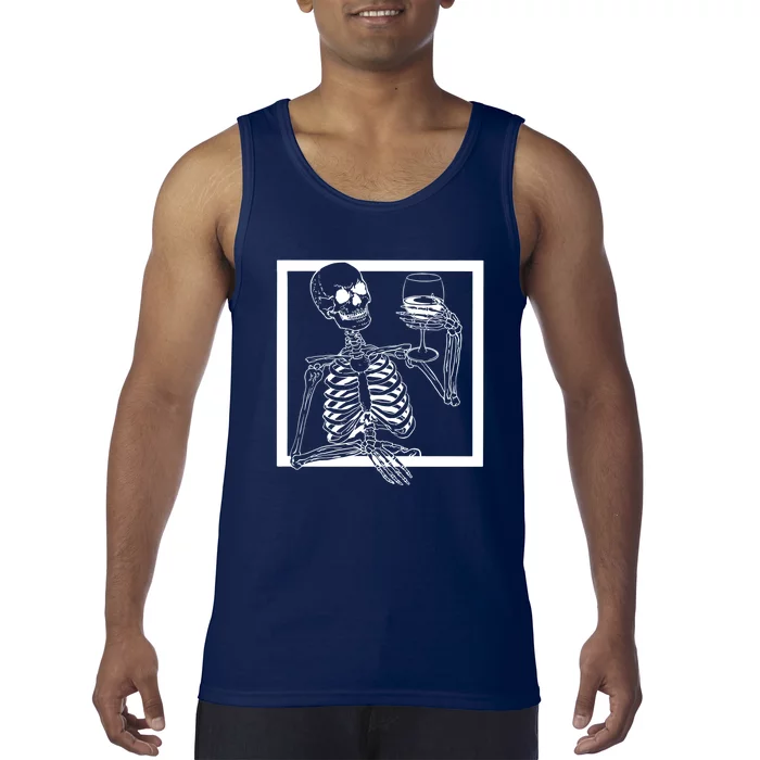 Creepy Skeleton Wine Tank Top