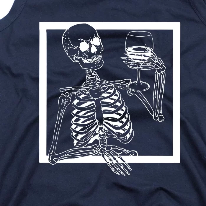 Creepy Skeleton Wine Tank Top