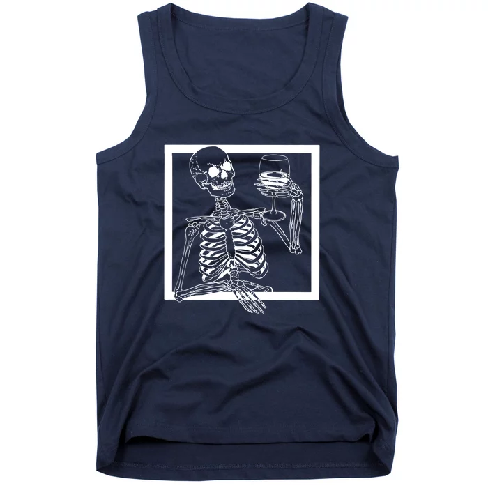 Creepy Skeleton Wine Tank Top