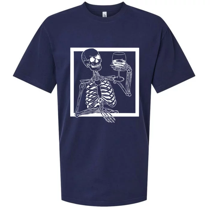 Creepy Skeleton Wine Sueded Cloud Jersey T-Shirt