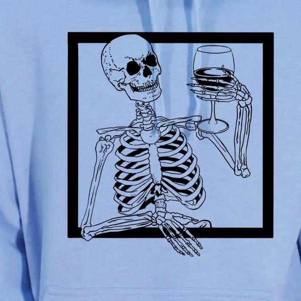 Creepy Skeleton Wine Unisex Surf Hoodie