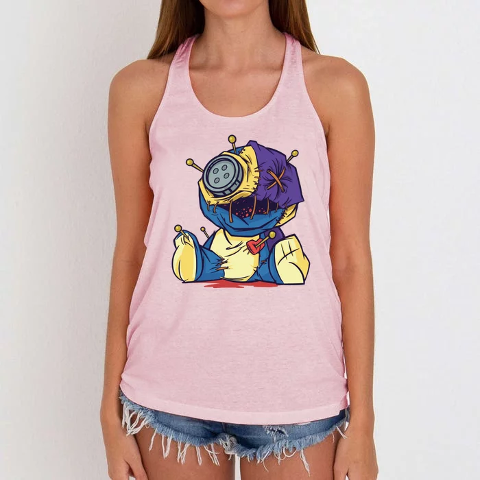 Creepy Voodoo Doll Women's Knotted Racerback Tank