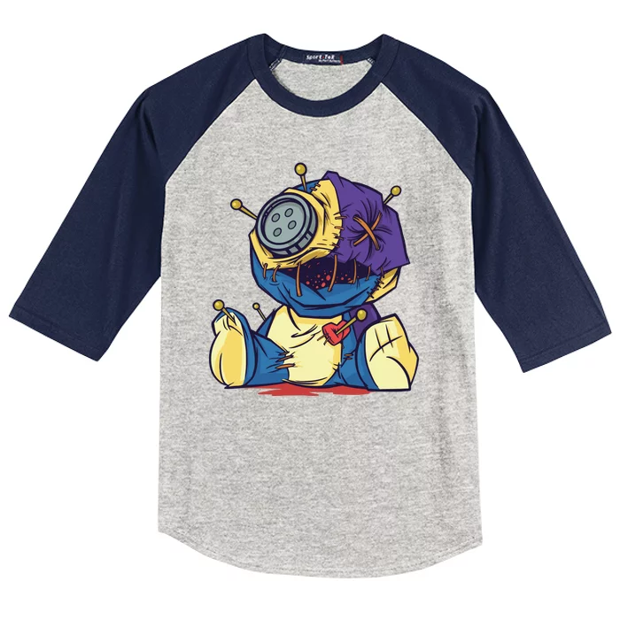 Creepy Voodoo Doll Kids Colorblock Raglan Jersey