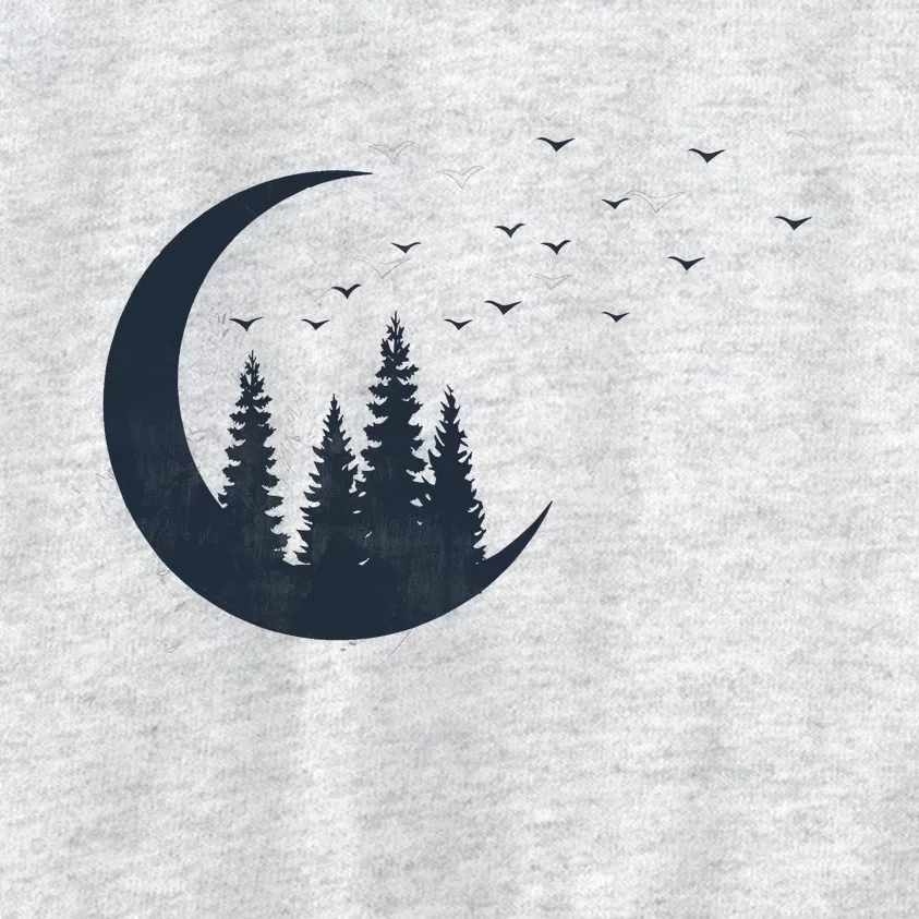 Crescent Moon Flocking Birds Kids Sweatshirt