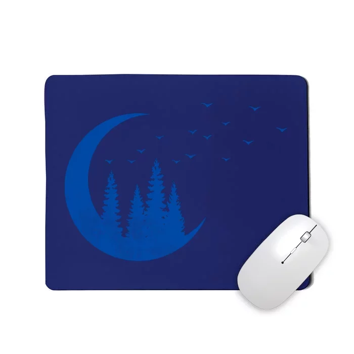 Crescent Moon Flocking Birds Mousepad