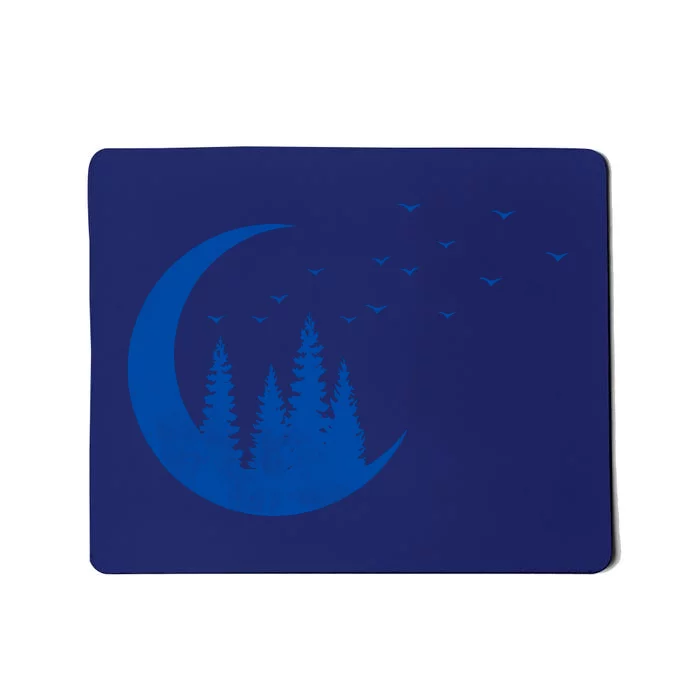 Crescent Moon Flocking Birds Mousepad