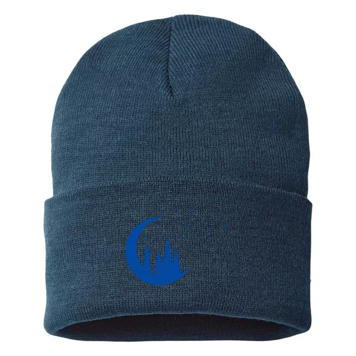 Crescent Moon Flocking Birds Sustainable Knit Beanie