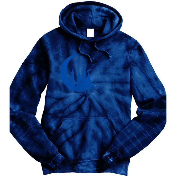 Crescent Moon Flocking Birds Tie Dye Hoodie