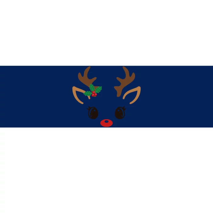 Cute Reindeer Face Christmas Bumper Sticker