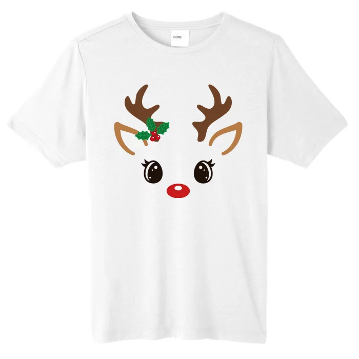 Cute Reindeer Face Christmas ChromaSoft Performance T-Shirt