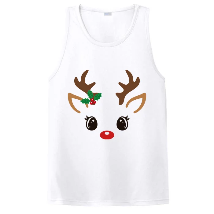 Cute Reindeer Face Christmas Performance Tank