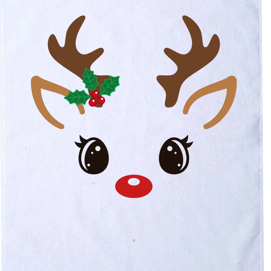 Cute Reindeer Face Christmas Platinum Collection Golf Towel