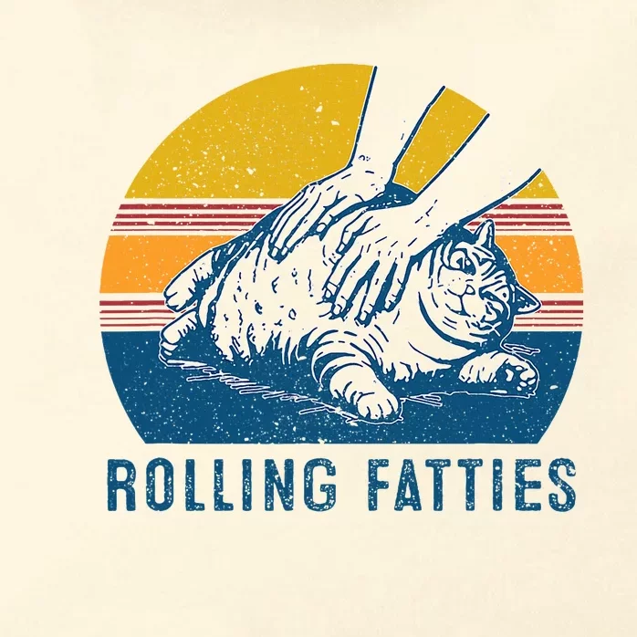 Cat Rolling Fatties Funny Zip Tote Bag