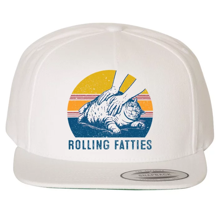 Cat Rolling Fatties Funny Wool Snapback Cap