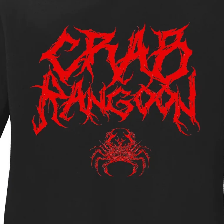 Crab Rangoon Funny Chinese Food Heavy Metal Band Goth Ladies Long Sleeve Shirt