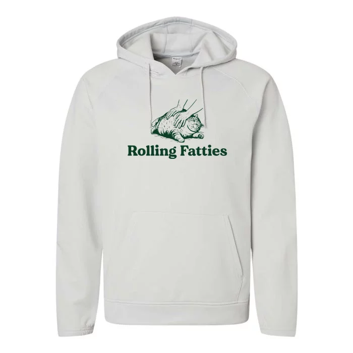 Cat Rolling Fatties Performance Fleece Hoodie