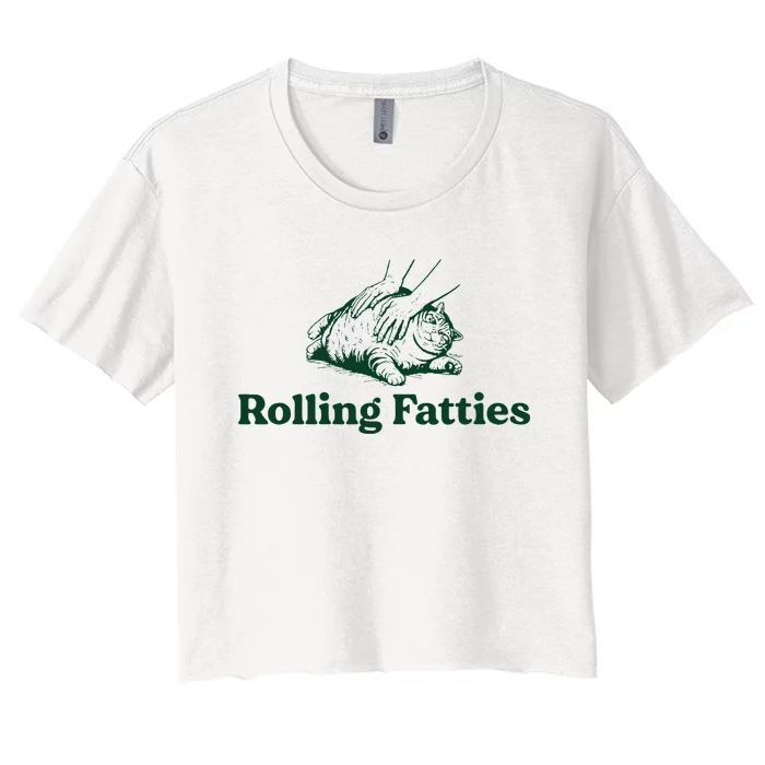 Cat Rolling Fatties Women's Crop Top Tee