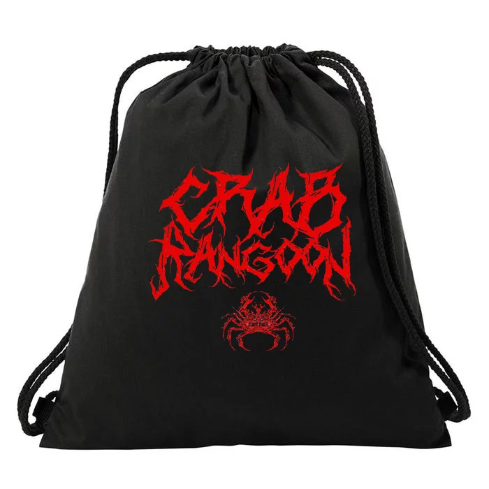 Crab Rangoon Funny Chinese Food Heavy Metal Band Goth Drawstring Bag