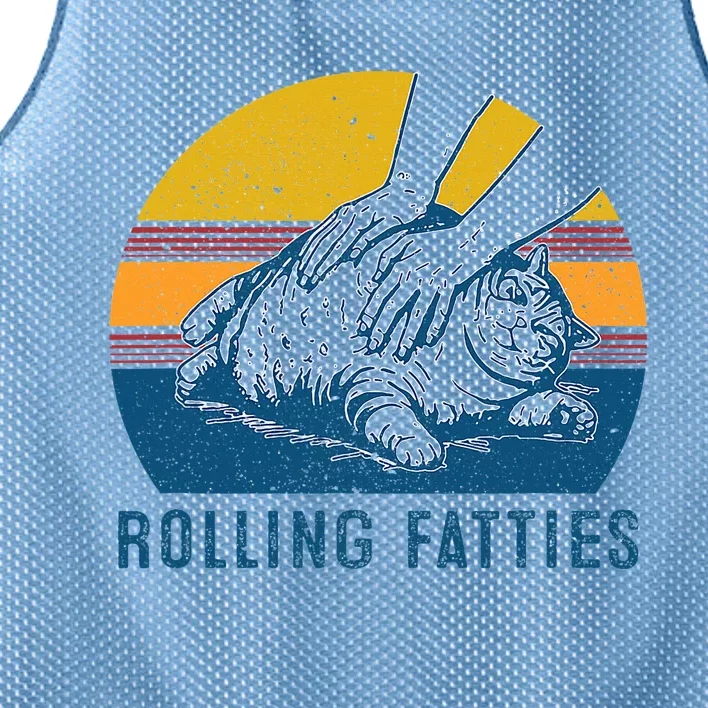 Cat Rolling Fatties Mesh Reversible Basketball Jersey Tank