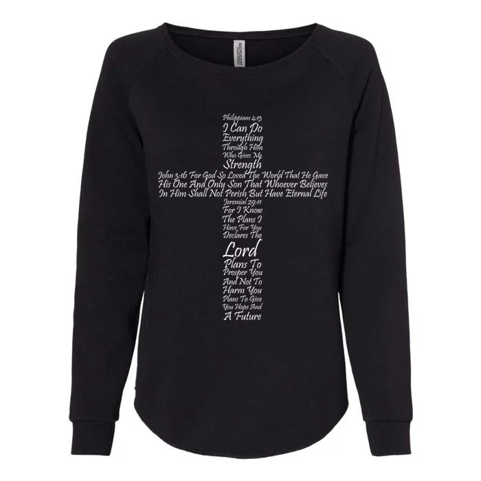 Christian Religious Faith Gift Cross Of Inspiration Gift Womens California Wash Sweatshirt