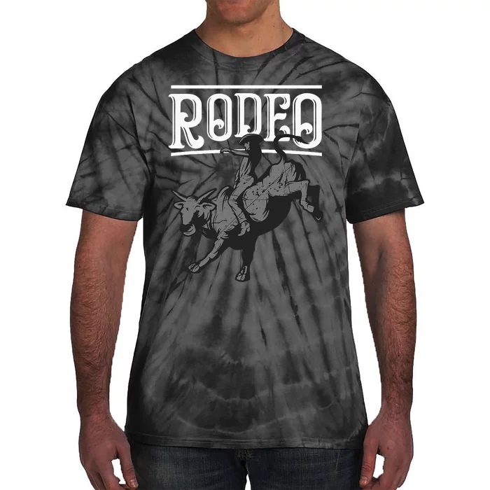 Cool Rodeo Funny Bull Rider Cowboy Cattle Ride Lover Outfit Tie-Dye T-Shirt