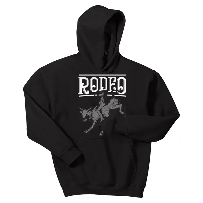 Cool Rodeo Funny Bull Rider Cowboy Cattle Ride Lover Outfit Kids Hoodie