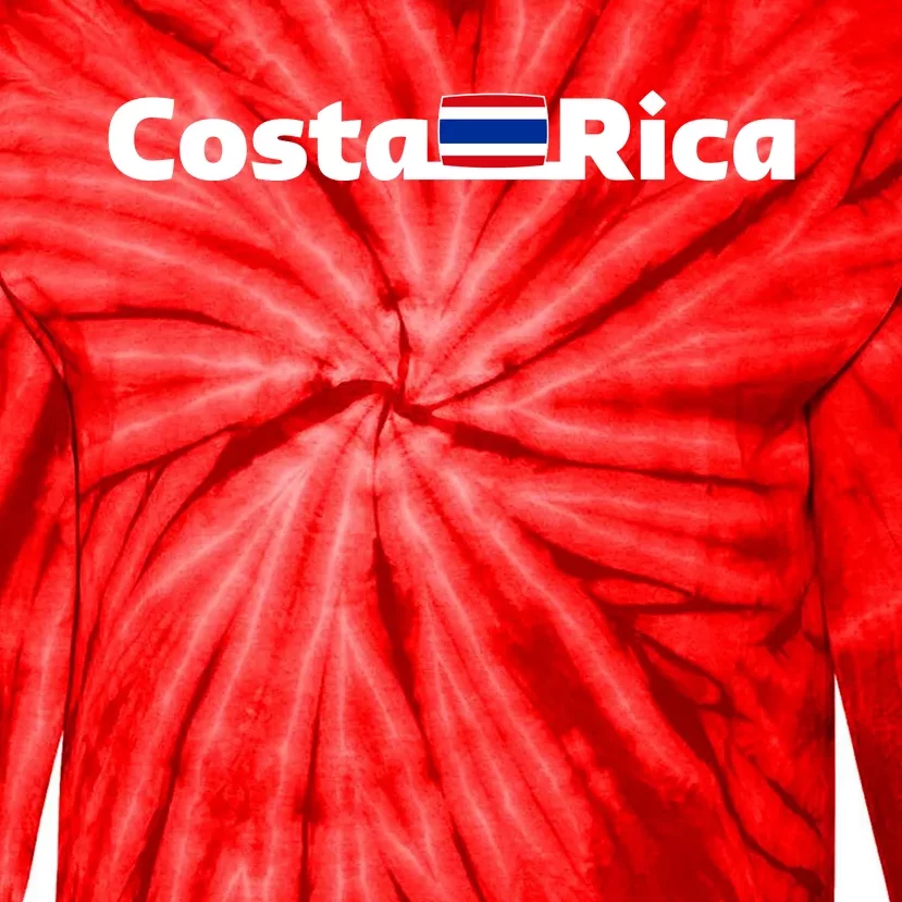 Costa Rica Flag Gift Tie-Dye Long Sleeve Shirt