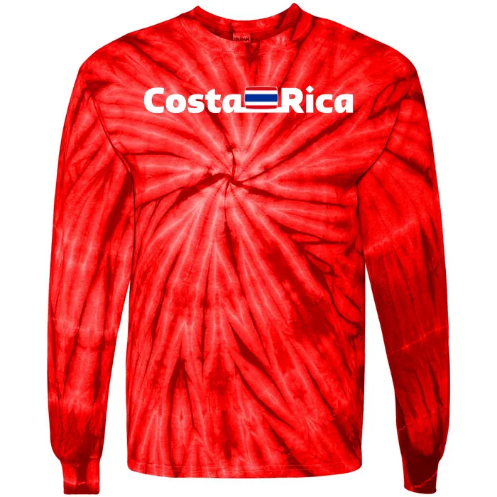 Costa Rica Flag Gift Tie-Dye Long Sleeve Shirt