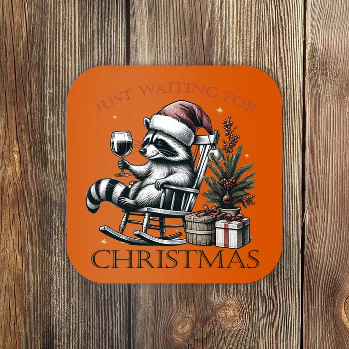 Christmas Raccoon Funny Gift Xmas Coaster