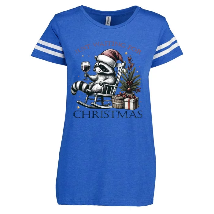 Christmas Raccoon Funny Gift Xmas Enza Ladies Jersey Football T-Shirt