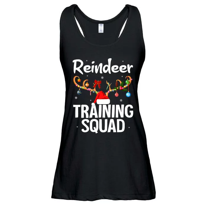 Christmas Running Funny Reindeer Training Squad Team Family Ladies Essential Flowy Tank