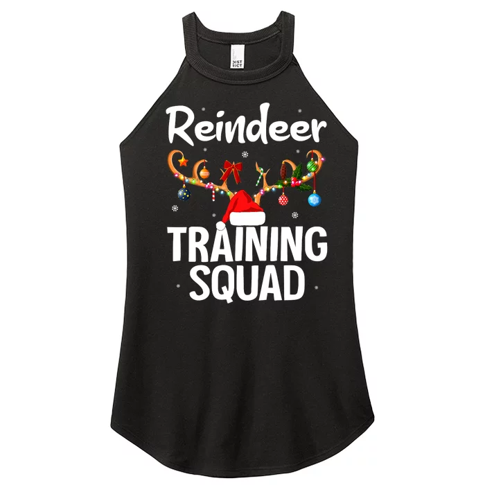 Christmas Running Funny Reindeer Training Squad Team Family Women’s Perfect Tri Rocker Tank