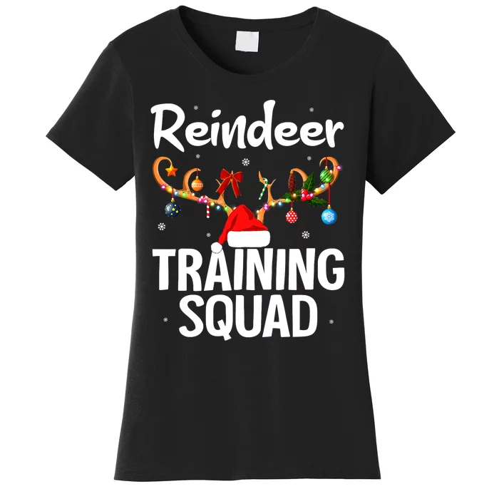 Christmas Running Funny Reindeer Training Squad Team Family Women's T-Shirt