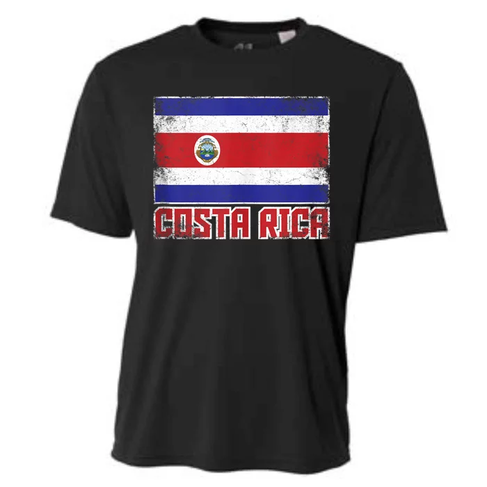 Costa Rica Flag Vintage Retro Country Costa Rican Cooling Performance Crew T-Shirt