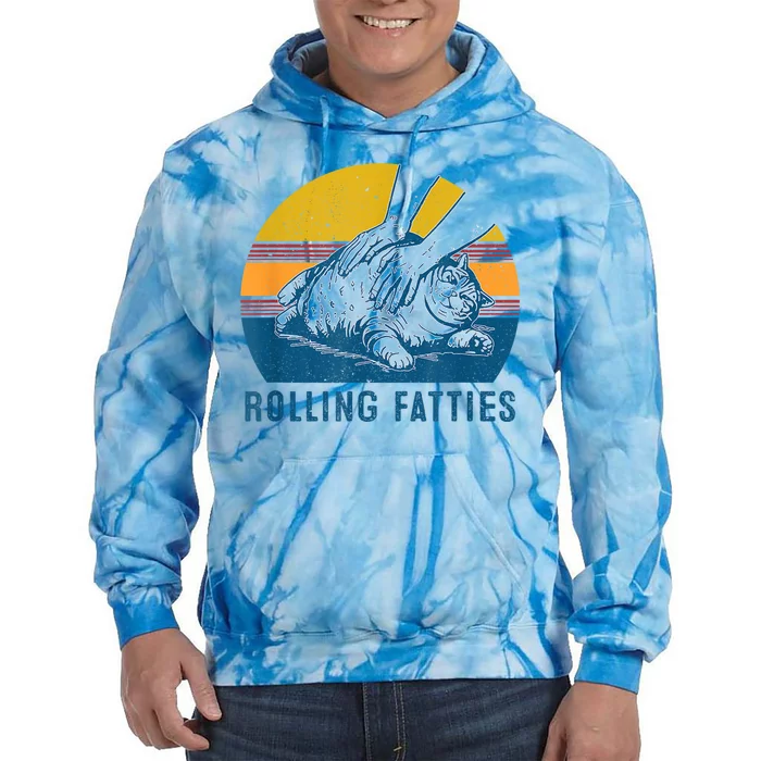 Cat Rolling Fatties Funny Tie Dye Hoodie