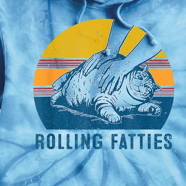 Cat Rolling Fatties Funny Tie Dye Hoodie