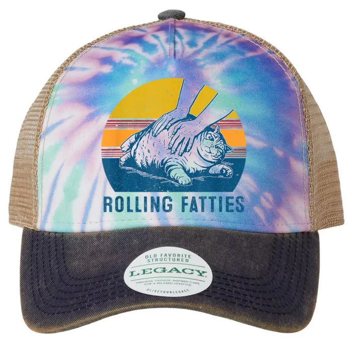 Cat Rolling Fatties Funny Legacy Tie Dye Trucker Hat